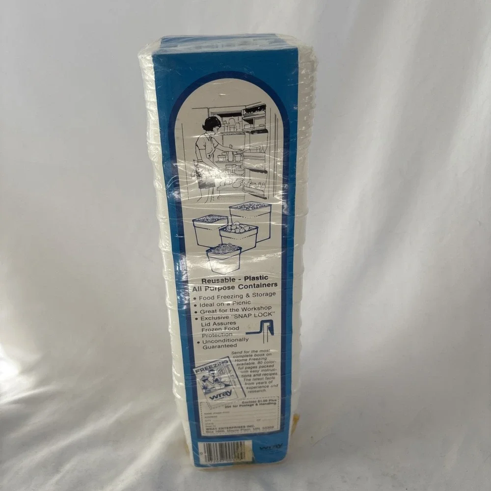 Vintage Freezer‎ Maid 10 / One Pints Plastic Snap Lock Freezer Containers NOS